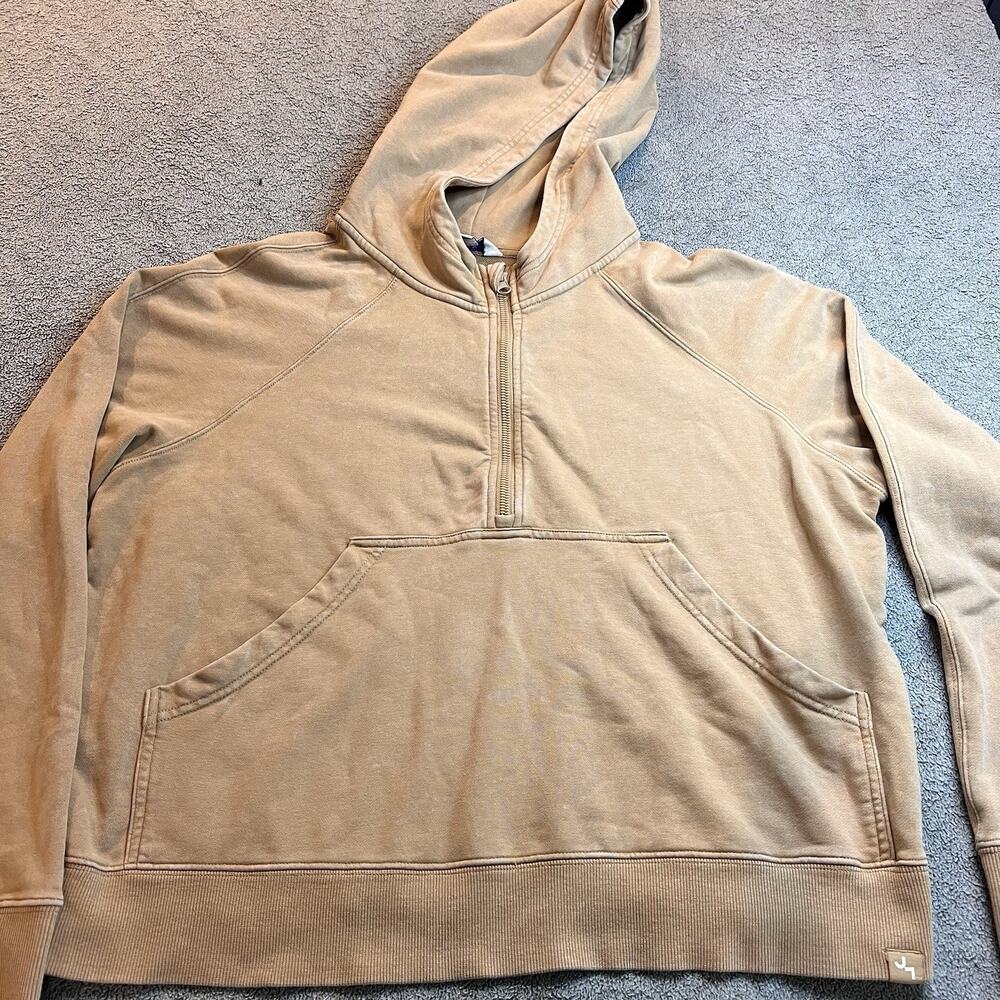 JoyLab Target Oversized Half-Zip Hoodie Tan Camel Brown Size L Women’s B417